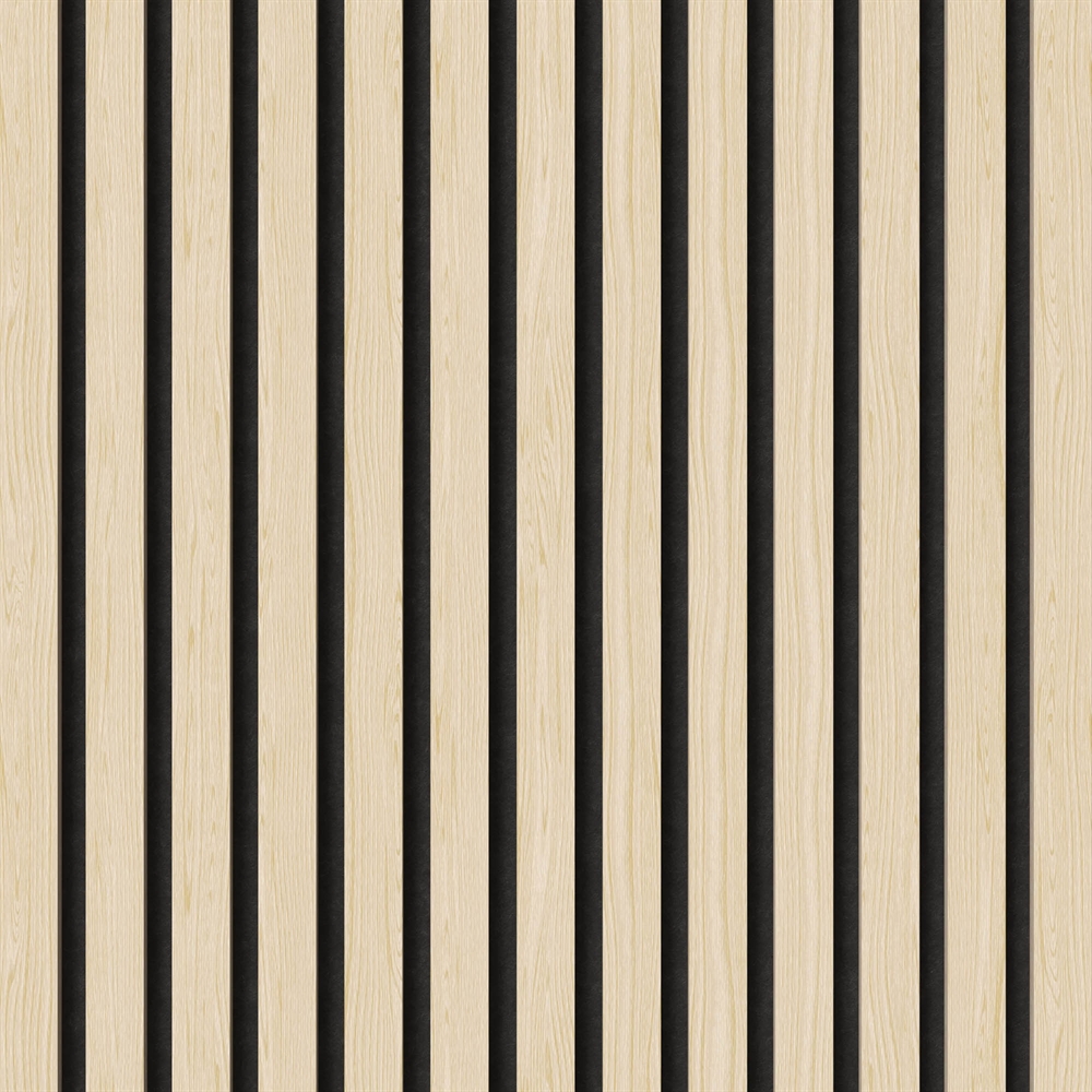 Brandhæmmende akustikpanel - Hvid egefiner-look 60 x 248 cm