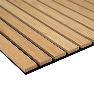 LUX Akustikpanel - Lakeret Hvid Eg finer MDF 60 x 240 cm