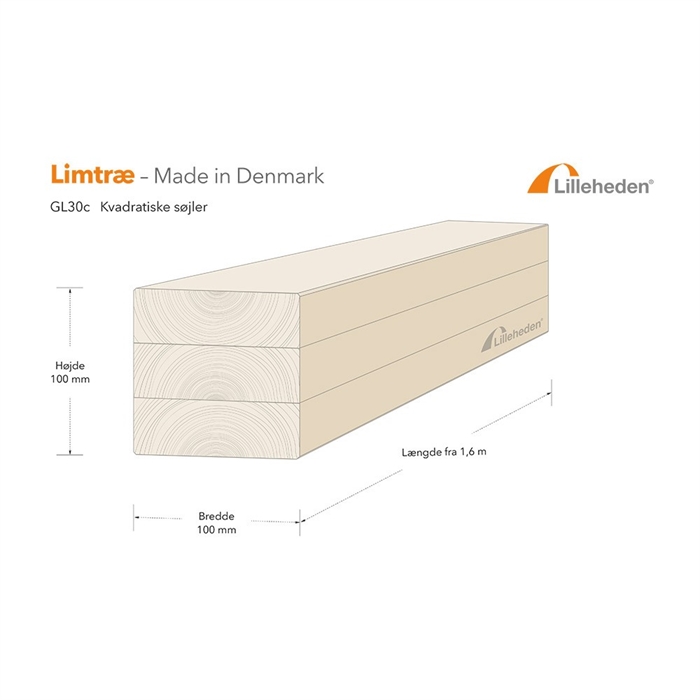 100 x 100 mm limtræsstolpe