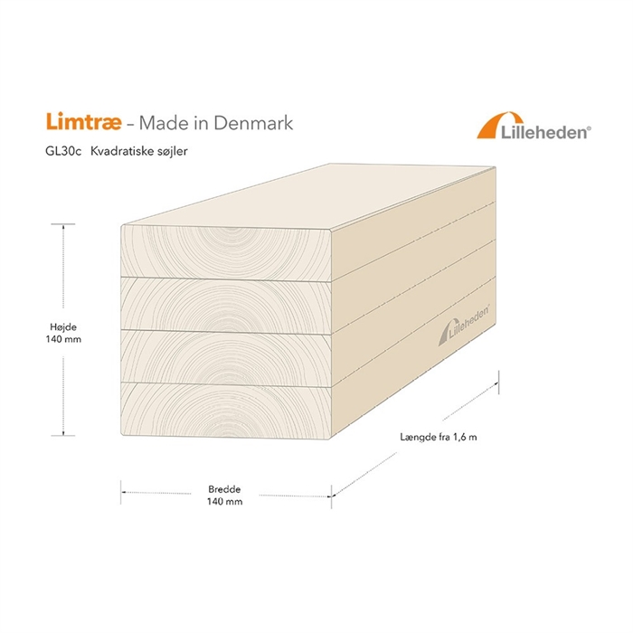 140 x 140 mm limtræsstolpe