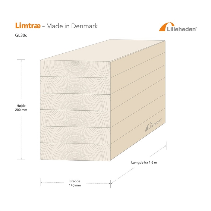 140 x 200 mm limtræsbjælke