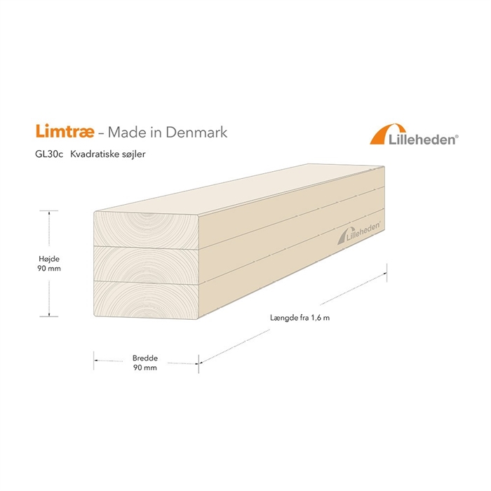 90 x 90 mm limtræsstolpe
