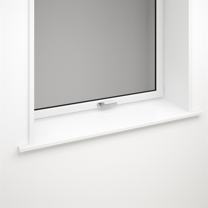 Hvid laminat vindueskarm med rund forkant